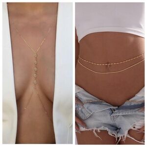 Bundle - Body chain and belly chain set bundle of two, brand new